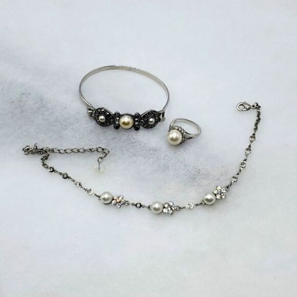 1970s Pearl Bead Costume  Ring, Bracelet and Anklet Jewellery - Picture 4 of 17